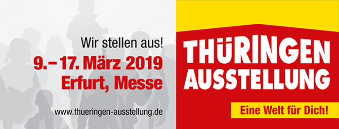 Wir stellen auf der Thüringen-Ausstellung aus - nutzen Sie unsere Messe-Angebote!