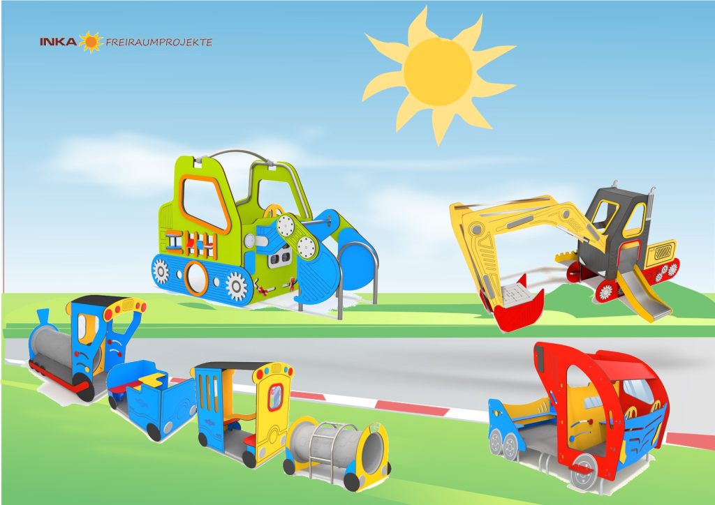 Baufahrzeuge - Spielgeräte für Kinder ab 3 Jahren